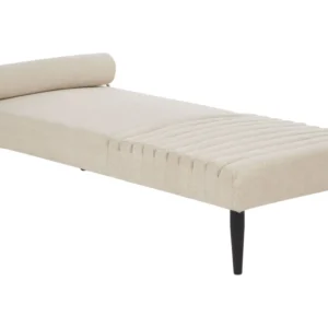 Fabric Chaise Lounge Bege claro MAURIAC Montagem sem Ferramentas