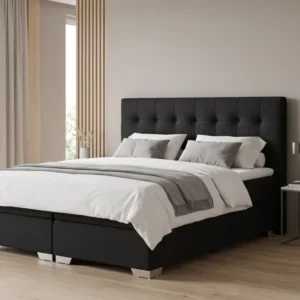 Fabric EU King Size Divan Bed Ébano PRESIDENT com USB Integrado