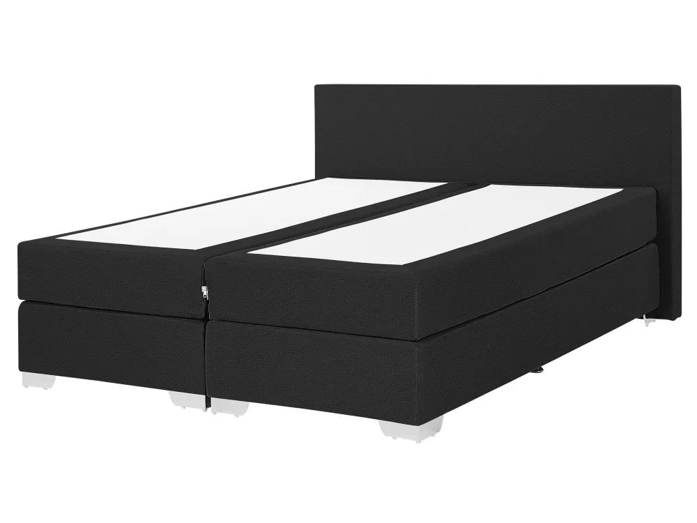 Fabric EU King Size Divan Bed Ébano PRESIDENT com USB Integrado