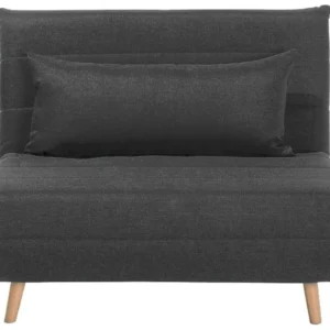 Fabric Single Sofa Bed Dark Grey SETTEN