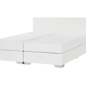 Faux Couro legítimo EU King Size Divan Bed White PRESIDENT