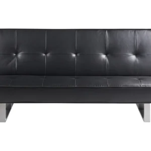 Faux Leather Sofa Bed Black DERBY