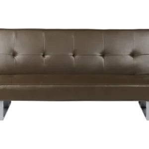 Faux Leather Sofa Bed Brown DERBY Small