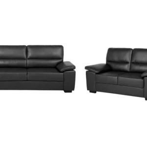 Faux Leather Sofa Set Black VOGAR