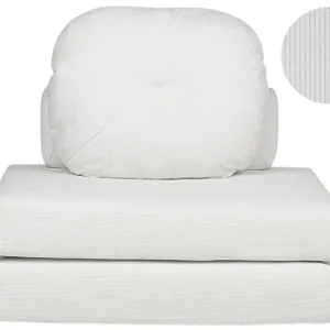 Jumbo Cord Single Sofa Bed White OLDEN
