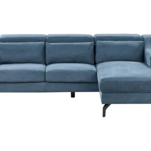 Left Hand Fabric Corner Sofa Navy Marinho GLOSLI Design Moderno