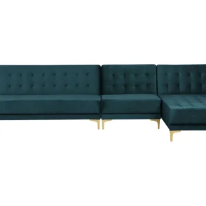 Left Hand Modular Pelúcia Sofa Teal ABERDEEN