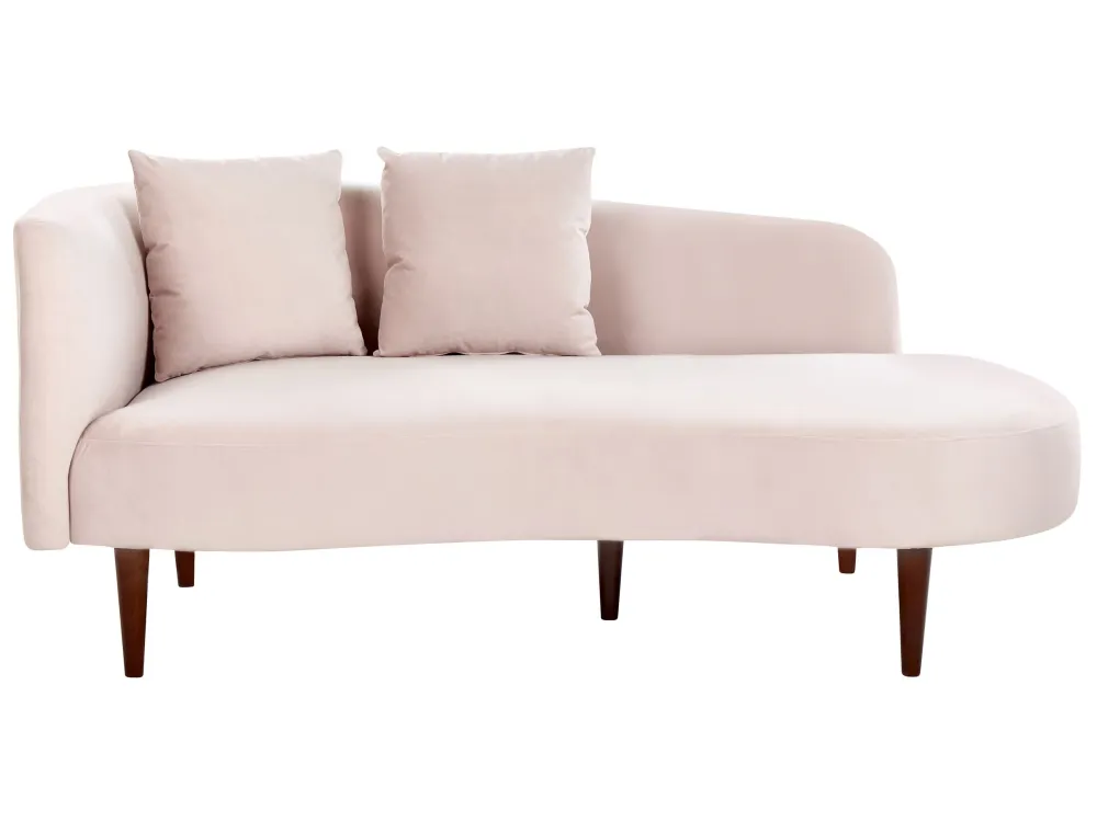 Left Hand Veludo Chaise Lounge Pink CHAUMONT