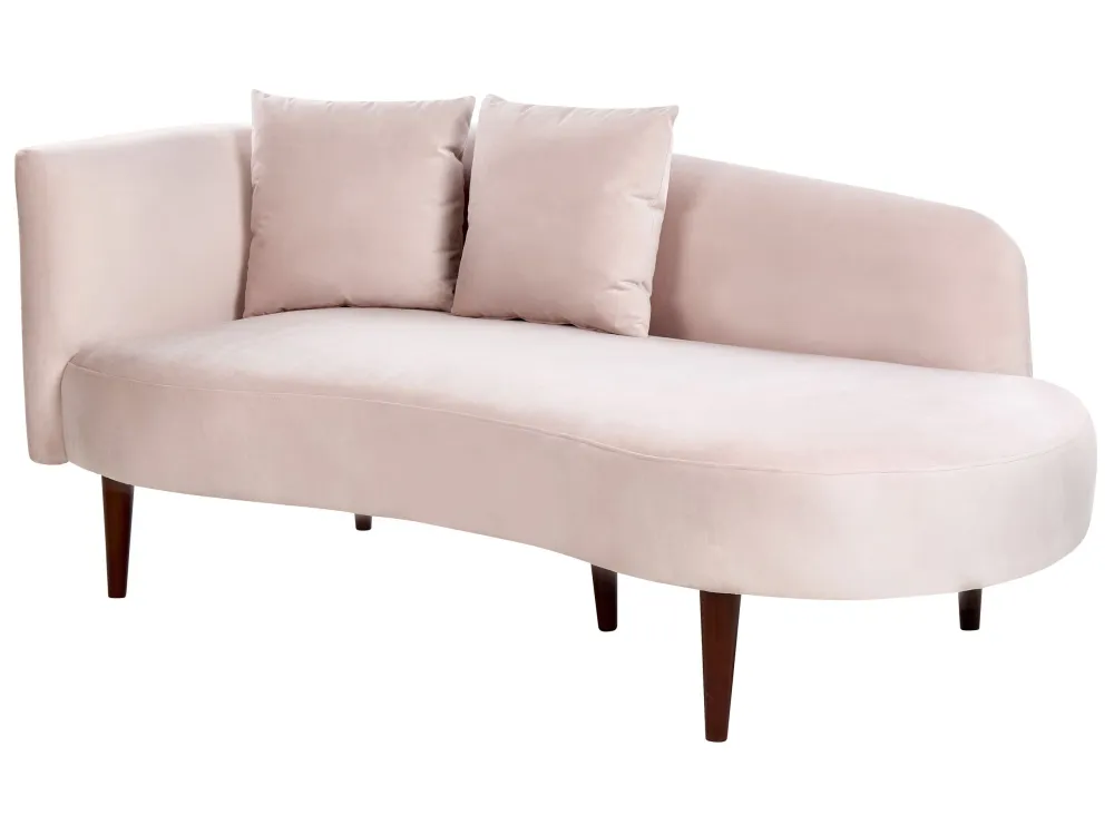 Left Hand Veludo Chaise Lounge Pink CHAUMONT