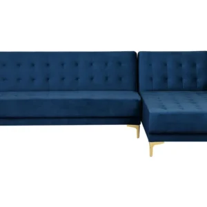 Mesa de Centro Left Hand Flanela Corner Sofa Navy Blue ABERDEEN