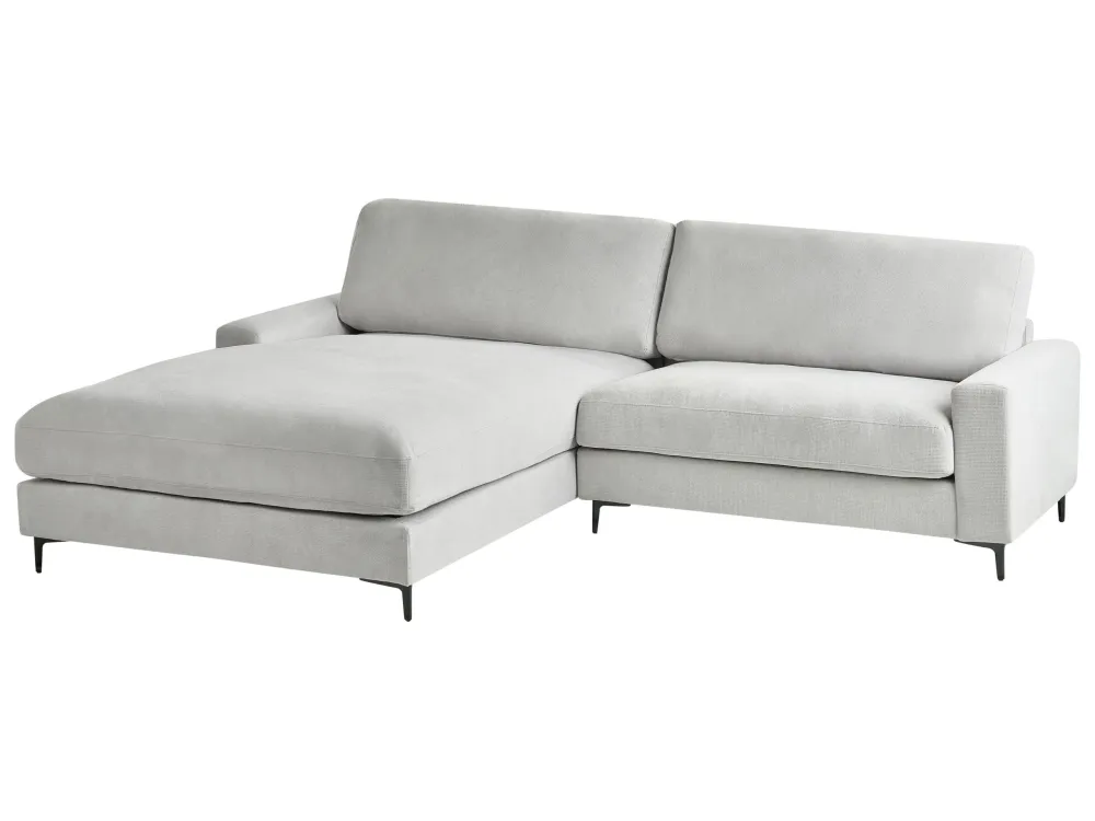Mesa de Centro Right Hand Fabric Corner Sofa Light Grey MALOY