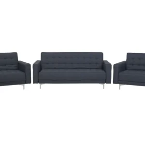 Modular Fabric Living Room Set Dark Grey ABERDEEN