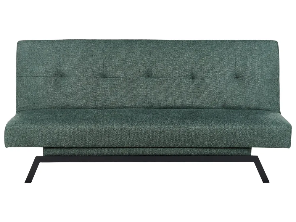 Poltrona Reclinável Sofá-cama de 3 lugares em tecido verde LEEDS