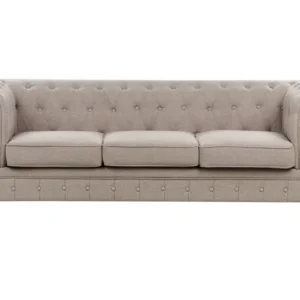 Prateleira Flutuante Sofá de 3 lugares em tecido taupe CHESTERFIELD