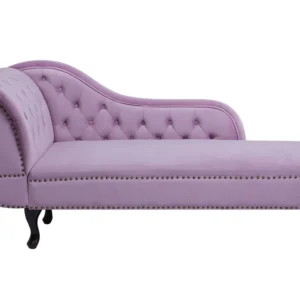 Puff de Armazenamento Chaise-longue à esquerda em veludo violeta NIMES