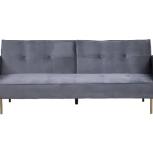 Puff de Armazenamento Sofá-cama em veludo cinzento VISNES