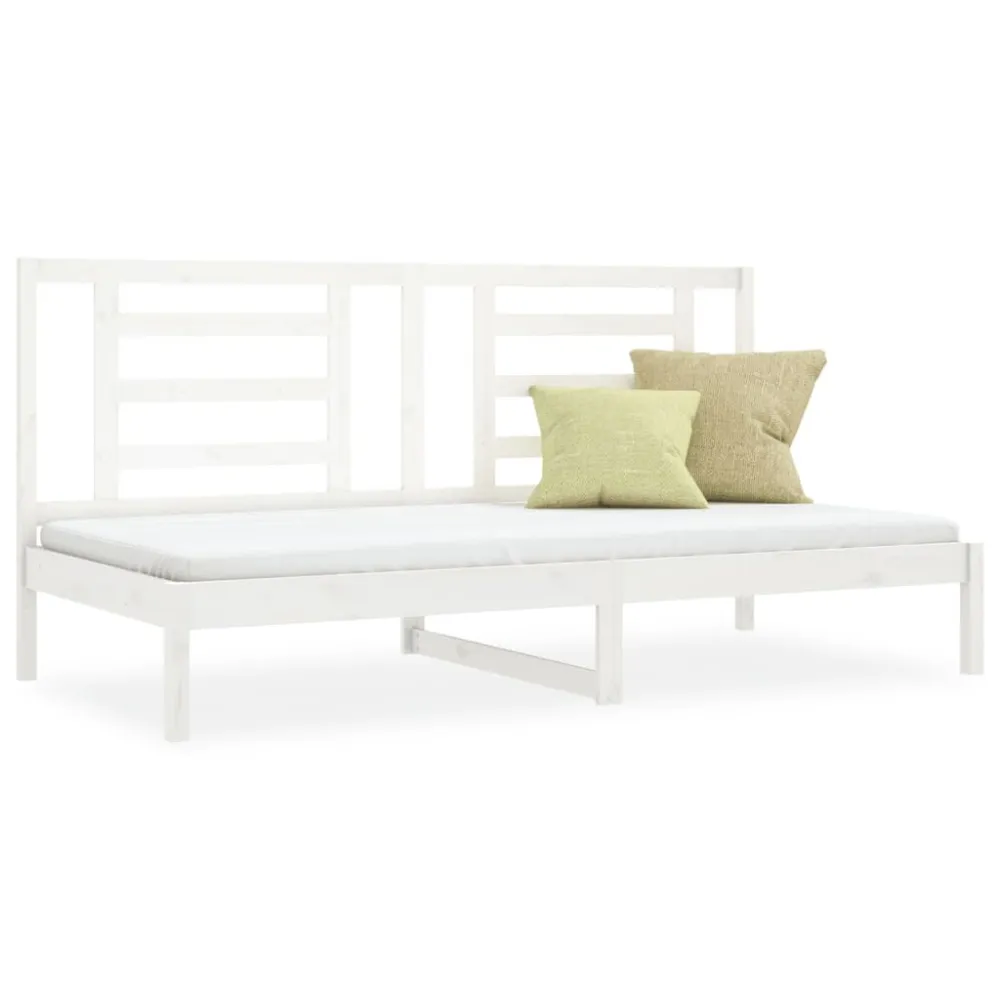 Rack para Eletrônicos Sofá-cama sem colchão 90x200 cm madeira de pinho maciç branco