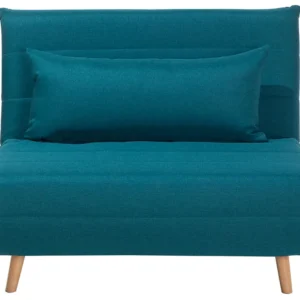 Rack para Eletrônicos Sofá-cama em tecido azul turquesa SETTEN