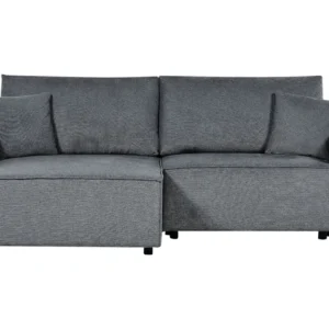 Right Hand Fabric Corner Sofa Bed Storage Dark Grey KARILA