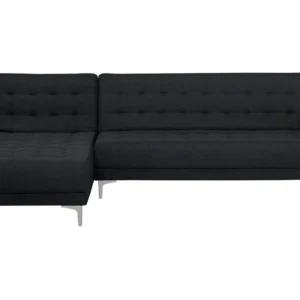 Right Hand Fabric Corner Sofa Graphite Grey ABERDEEN Design Moderno