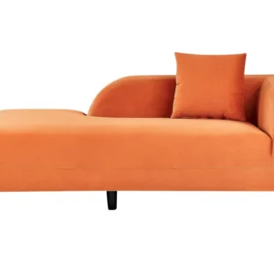 Right Hand Veludo macio Chaise Lounge Orange LE CRAU