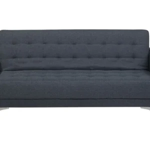 3 Seater Fabric Sofa Bed Dark Grey ABERDEEN Compatível com TV de 65"