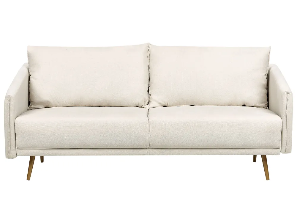 3 Seater Fabric Sofa Bege claro MAURA