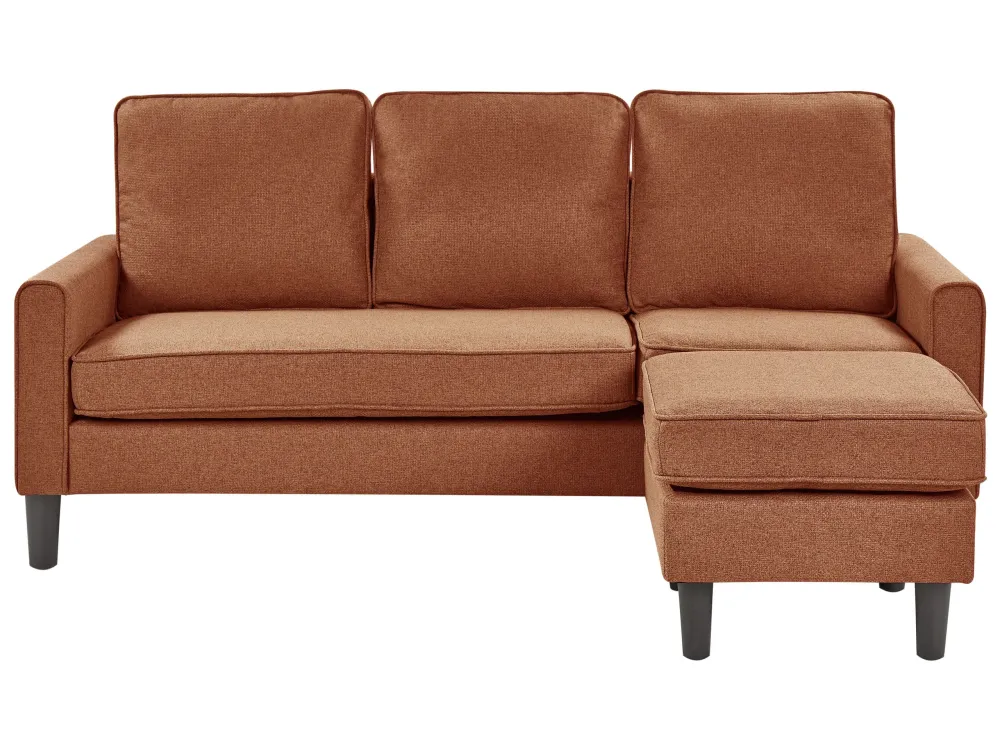 3 Seater Fabric Sofa Ottoman Golden Castanho AVESTA com USB Integrado