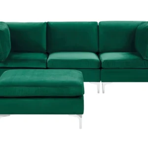 3 Seater Modular Flanela Sofa Ottoman Green EVJA