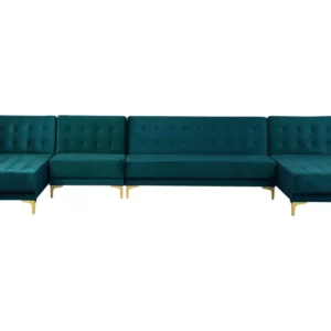 6 Seater U-Shaped Modular Veludo Sofa Teal ABERDEEN