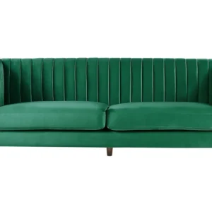 3 Seater Veludo Fabric Sofa Green ARVIKA com 3 Portas de Correr