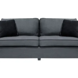3 Seater Velvet Sofa Grey FALUN