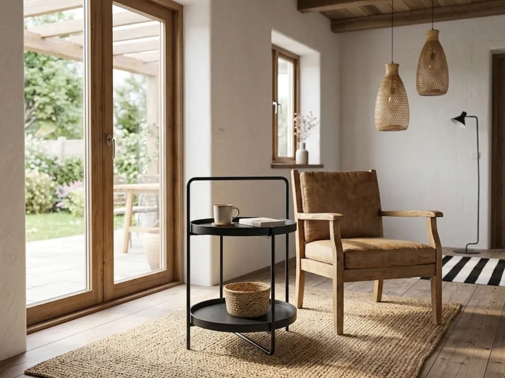 Side Table Carvão EVART com Garantia de 2 Anos