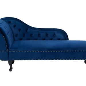 Sofá de Canto Chaise-longue à esquerda em veludo azul NIMES