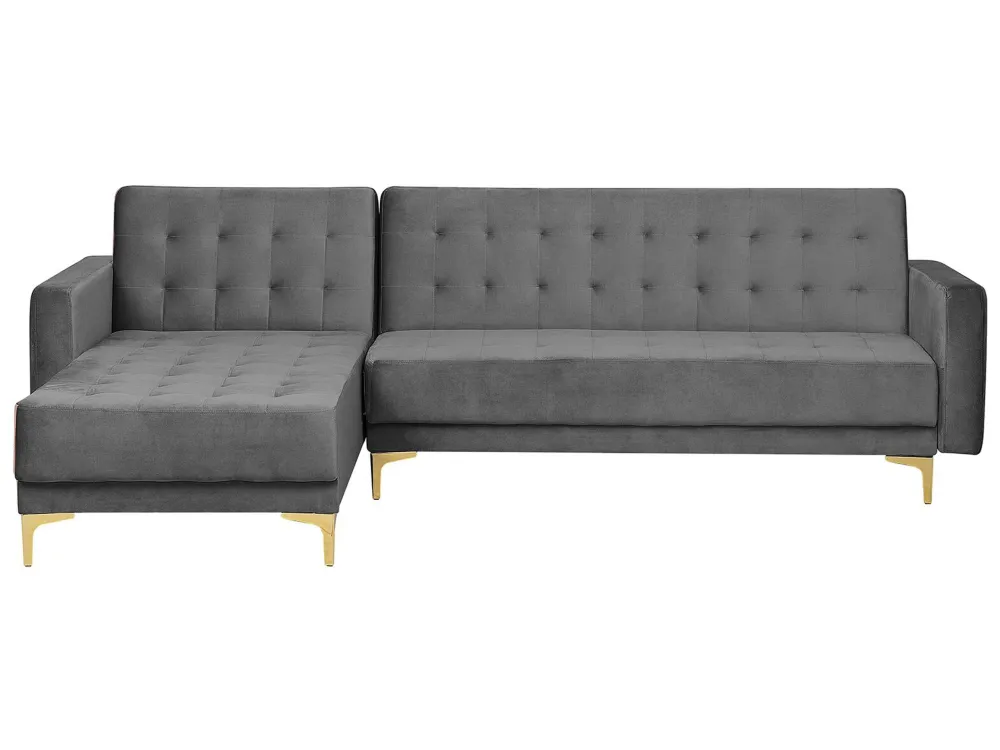 Sofá de Canto Right Hand Flanela Corner Sofa Grey ABERDEEN