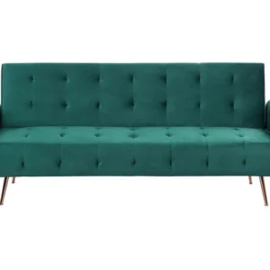 Sofá de Canto Sofá-cama em veludo verde SELNES