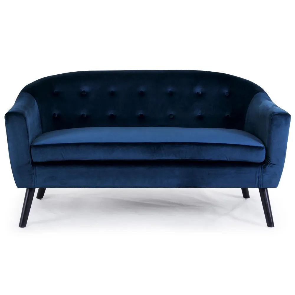 Sofá 3 lugares escandinavo Savoy Velvet Azul
