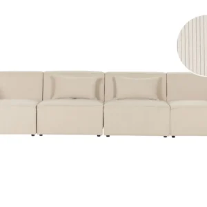 Sofá modular de 4 lugares em bombazine creme LEMVIG