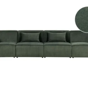 Sofá modular de 4 lugares em bombazine verde escuro LEMVIG