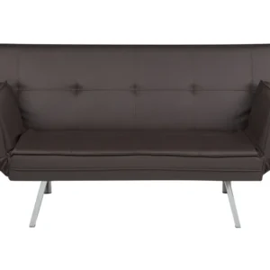 Sofa Bed Brown Faux Leather BRISTOL