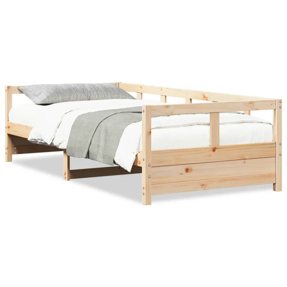 Sofá-cama 90x200 cm madeira de pinho maciç 3 Lugares