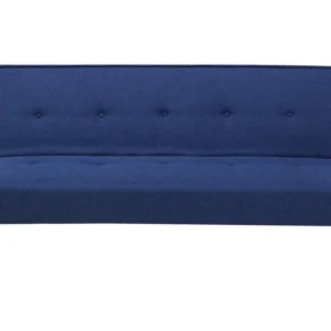 Sofá-cama de 3 lugares em tecido azul fosco VISBY