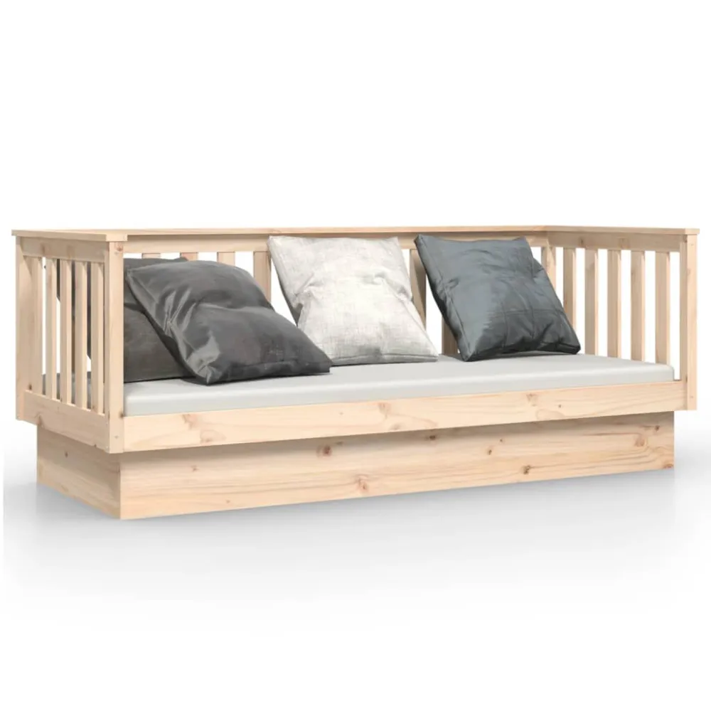 Sofá-cama sem colchão 90x190 cm madeira de pinho maciç com USB Integrado