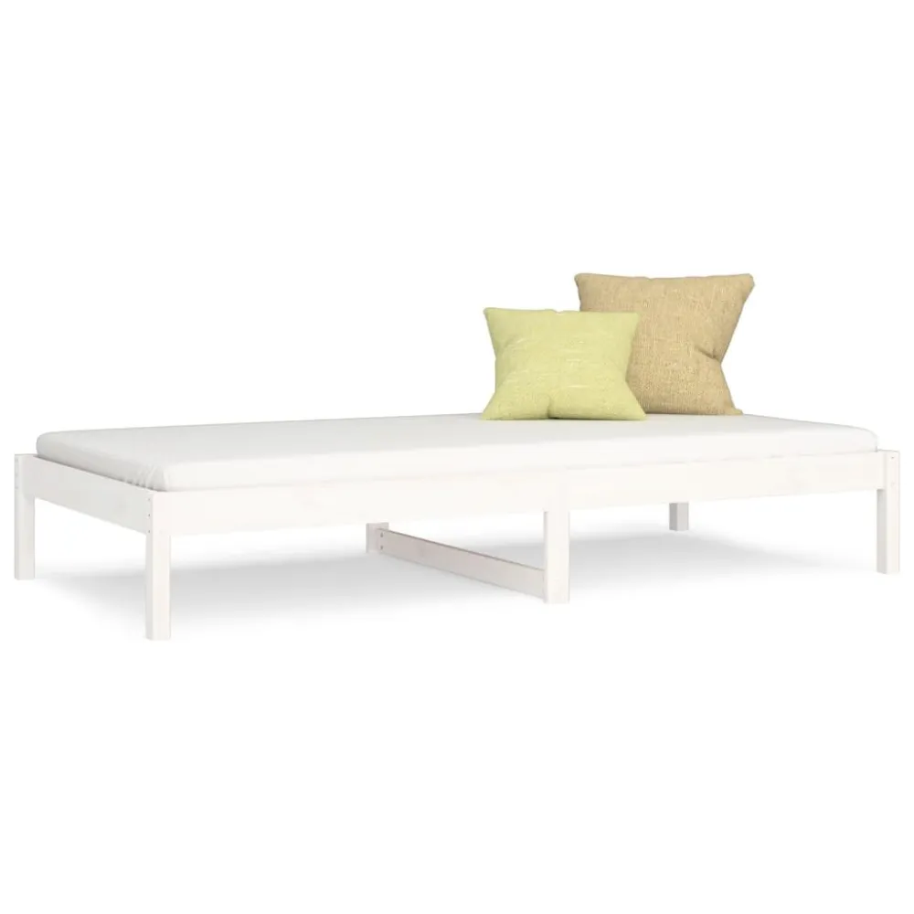 Sofá-cama sem colchão 90x200 cm madeira de pinho maciç branco | Entrega Rápida