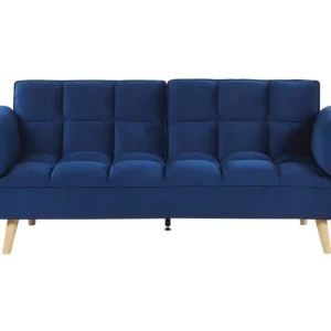 Sofá-cama em veludo azul marinho ASBY Design Moderno