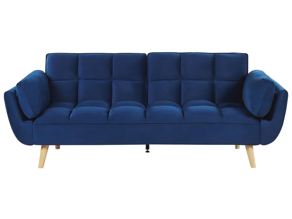 Sofá-cama em veludo azul marinho ASBY Design Moderno