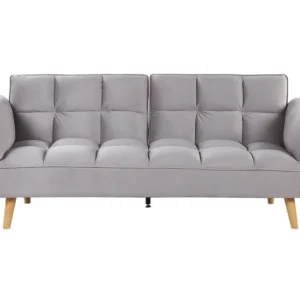 Sofá-cama em veludo cinzento evidente ASBY