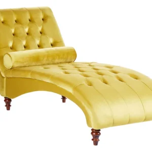 Velvet Chaise Lounge Mustard MURET