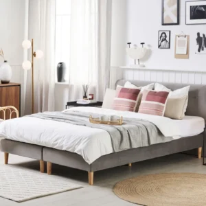Velvet EU King Size Divan Bed Grey MARQUISE