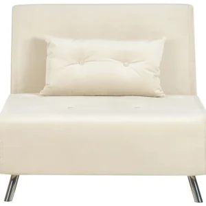 Velvet Single Sofa Bed Cream FARRIS